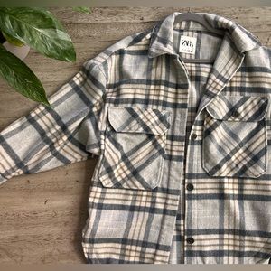 Zara Plaid Shacket oversized